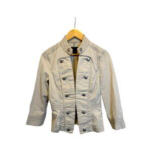 Calvin Klein Jeans Crop Jacket Medium Cream/Near-White Hook Fasteners